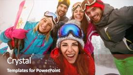  Presentation with selfie - Presentation theme enhanced with having fun on winter background and a tawny brown colored foreground