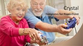  Presentation with video games playing - Colorful theme enhanced with having fun playing video games backdrop and a lemonade colored foreground