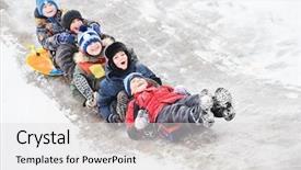  Presentation with fun fair swinging ride - PPT layouts enhanced with having fun riding ice slide background and a light gray colored foreground