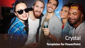  Presentation with ethnic group - Presentation design consisting of having fun singing karaoke background and a tawny brown colored foreground