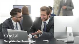  Presentation with help desk - Colorful theme enhanced with having fun sitting at desk backdrop and a dark gray colored foreground