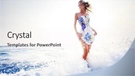  Presentation with fun and smile - Slide deck with having fun standing in blue background and a white colored foreground