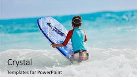  Presentation with black couple having fun - Amazing PPT theme having having fun surfing on boogie backdrop and a light gray colored foreground