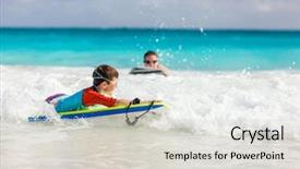  Presentation with black couple having fun - Slide set featuring having fun swimming on boogie background and a light gray colored foreground