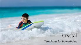  Presentation with swimming - Slide set having having fun swimming on boogie background and a  colored foreground