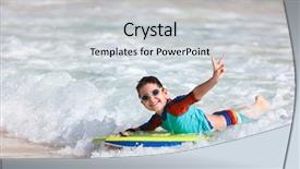  Presentation with swimming - Colorful PPT theme enhanced with having fun swimming on boogie backdrop and a light gray colored foreground