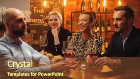  Presentation with talk - PPT theme consisting of having fun talk behind bar background and a tawny brown colored foreground
