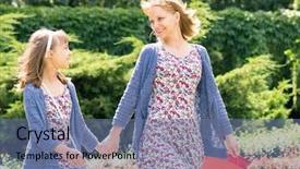  Presentation with holding hands family walking - Beautiful PPT theme featuring having fun together during shopping backdrop and a  colored foreground