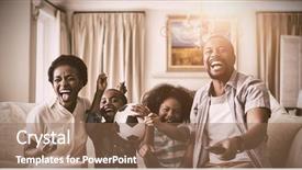  Presentation with television watching - Beautiful PPT layouts featuring changing year - parents and kids having fun backdrop and a violet colored foreground