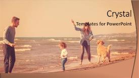  Presentation with happy korean kids - Theme having having fun with a dog background and a lemonade colored foreground