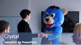  Presentation with bussines - Beautiful slide set featuring having fun with bussines people backdrop and a ocean colored foreground