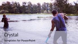  Presentation with water river - Theme consisting of having fun with water gun background and a lemonade colored foreground