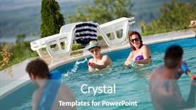  Presentation with guns - Beautiful presentation theme featuring having fun with water gun backdrop and a  colored foreground