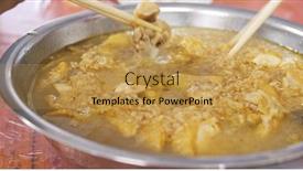  Presentation with garlic - Cool new presentation theme with having-garlic-chicken-together backdrop and a yellow colored foreground