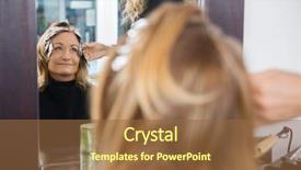 Presentation with hair - Cool new PPT layouts with having hair dyed at beauty backdrop and a tawny brown colored foreground