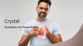  Presentation with heart health - Slide deck with having heart attack or heartache background and a light gray colored foreground