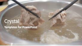  Presentation with steamboat - Cool new theme with having hotpot at restaurant backdrop and a coral colored foreground