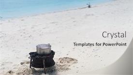  Presentation with joy - Presentation theme with having-joy-on-beach-sand background and a light gray colored foreground