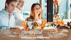  Presentation with restaurant waiter - Cool new PPT layouts with having lunch with her best backdrop and a coral colored foreground