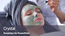  Presentation with spa salon - Beautiful slide deck featuring having mask lying on spa backdrop and a dark gray colored foreground
