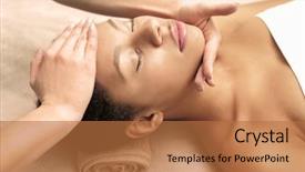  Presentation with african american - Theme consisting of having massage in spa salon background and a coral colored foreground