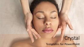  Presentation with spa salon - Slides having having massage in spa salon background and a  colored foreground