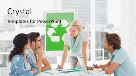  Presentation with team meeting - PPT layouts enhanced with having meeting about eco policy background and a white colored foreground