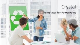  Presentation with team meeting - Cool new theme with having meeting about eco policy backdrop and a sky blue colored foreground