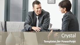 Presentation with people talking - PPT theme having having meeting at office sitting background and a gray colored foreground