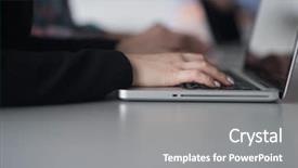  Presentation with business casual - PPT layouts featuring having meeting in corporate enviroment background and a gray colored foreground