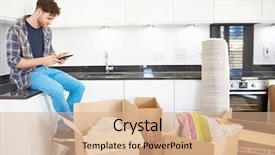  Presentation with lonely man new zealand tourists - Amazing PPT layouts having having moved into new home backdrop and a  colored foreground