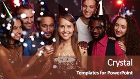  Presentation with party - Amazing theme having having party backdrop and a tawny brown colored foreground