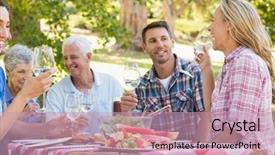  Presentation with family day - Amazing presentation theme having having picnic in the park backdrop and a coral colored foreground
