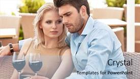  Presentation with white wine and red - Theme consisting of having red wine at outdoor background and a  colored foreground