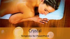  Presentation with herbal - Presentation theme featuring having relaxing in spa massage background and a  colored foreground