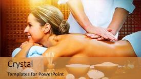  Presentation with spa salon - Colorful PPT theme enhanced with red curtains and the wooden backdrop and a wine colored foreground