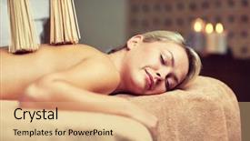  Presentation with young healthy people - Presentation theme with having samurai massage with bamboo background and a  colored foreground