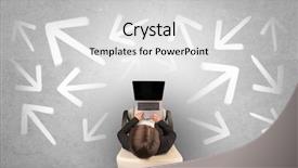  Presentation with office chair - Beautiful slide deck featuring having to choose between different backdrop and a light gray colored foreground