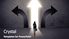  Presentation with arrows - PPT theme enhanced with having to choose between three background and a dark gray colored foreground