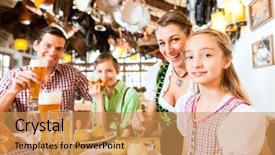  Presentation with restaurant family - Presentation consisting of having traditional meal in german background and a yellow colored foreground