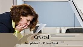  Presentation with machine - Cool new PPT theme with having trouble with copy machine backdrop and a  colored foreground