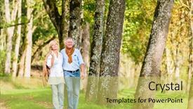 Presentation with senior couple - Audience pleasing slide deck consisting of having walk in the fall backdrop and a  colored foreground