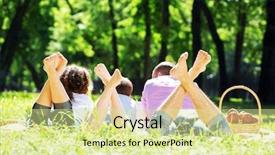  Presentation with thank you family - Audience pleasing presentation consisting of having weekend in summer park backdrop and a blonde colored foreground