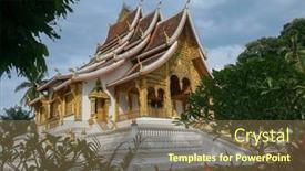  Presentation with preserved - Theme having haw-pha-bang-golden-buddhist background and a tawny brown colored foreground