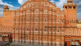  Presentation with city india - Presentation design having hawa-mahal-palace-of-winds background and a coral colored foreground