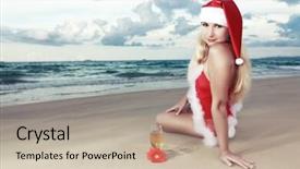  Presentation with sexy - Amazing slide deck having christmas hawaii - sexy santa's helper backdrop and a  colored foreground
