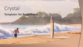  Presentation with sunset beach - PPT theme featuring hawaii-beach-background-summer-lifestyle background and a lemonade colored foreground