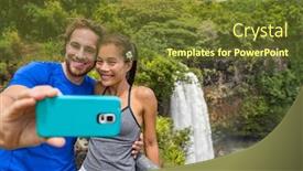  Presentation with kauai hawaii - Slide deck enhanced with hawaii-couple-tourists-at-kauai background and a tawny brown colored foreground