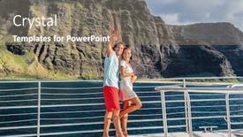  Presentation with kauai hawaii - Presentation design featuring hawaii-cruise-ship-couple-tourists background and a coral colored foreground