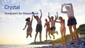  Presentation with teenagers - Amazing presentation design having hawaii free - group of teenagers jumpingon backdrop and a sky blue colored foreground